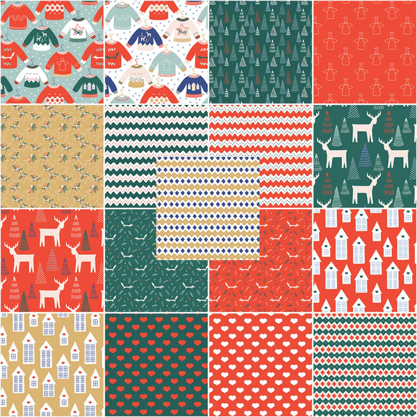 Scandinavian Christmas Fat Quarter Bundle 17pc