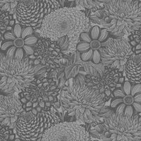 Dark Grey Floral Toile