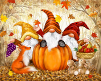 Autumn Gnomes Digitally Printed 36in Panel