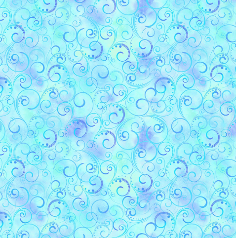 Benartex-Aqua Swirling Splendor 108in Wide Back