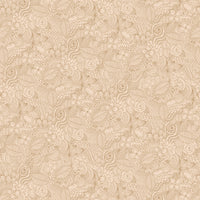 Beige Paisley Floral 2-ply Flannel 108in Wide Back